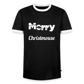 Beach Okay Song Lyrics Dinosaur Tshirt Mouse - Men's Ringer Shirt - black/white - Front - AI Model Female 172 light (172cm) & AI Model Male 178 light (178cm)