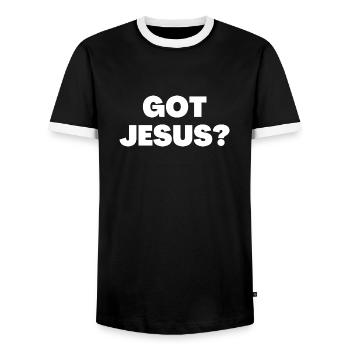 Got Jesus - Citations chrétiennes - T-shirt contrasté Homme - noir/blanc - Devant - AI Model Female 172 light (172cm) & AI Model Male 178 light (178cm)