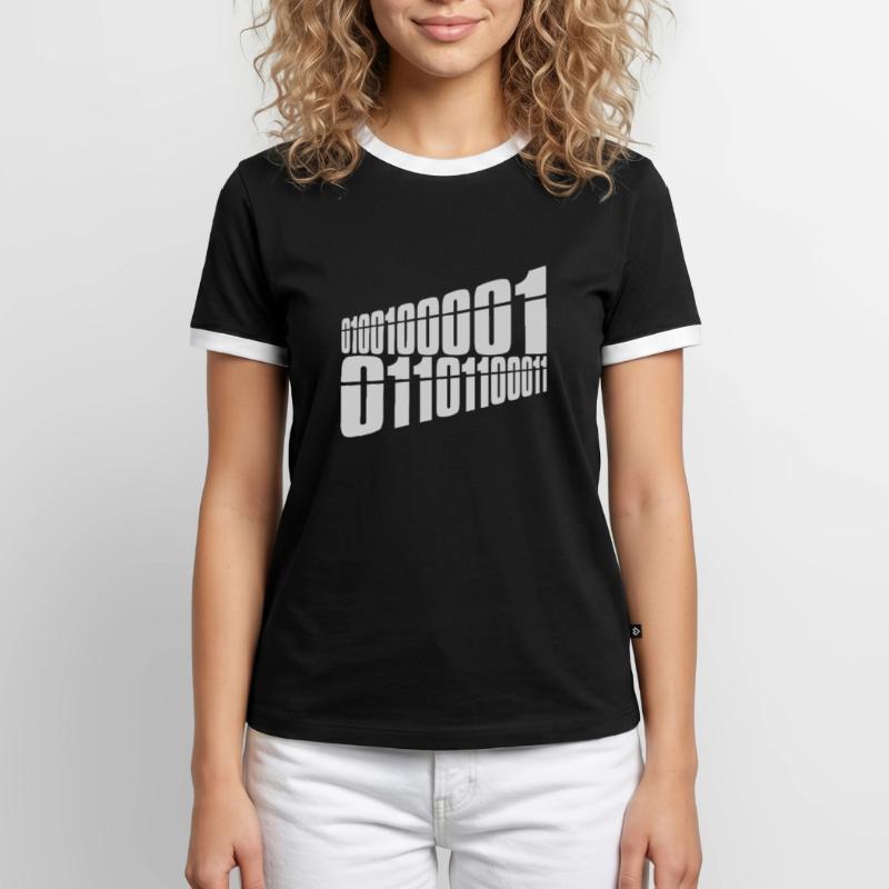 Binary Code Program Language Men's Ringer Shirt