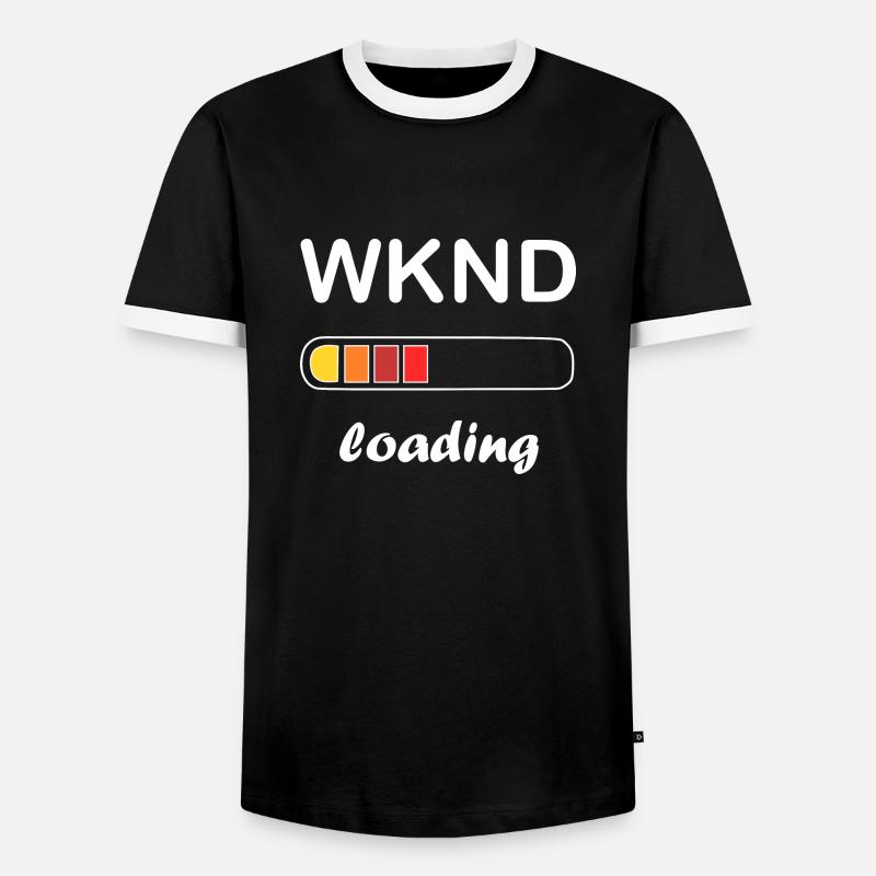 weekend loading - Men's Ringer Shirt - black/white
