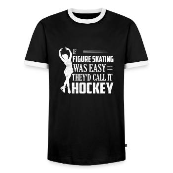 If Figure Skating Was Easy Skater Ice Skating - Männer Kontrast-T-Shirt - Schwarz/Weiß - Vorne - AI Model Female 172 light (172cm) & AI Model Male 178 light (178cm)