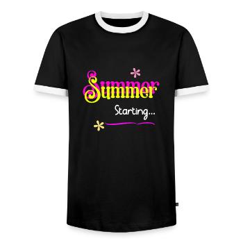 Sommerstart - Summer Vibes - Männer Kontrast-T-Shirt - Schwarz/Weiß - Vorne - AI Model Female 172 light (172cm) & AI Model Male 178 light (178cm)