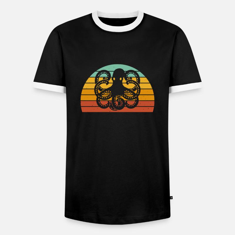 Squid Octopus - Men's Ringer Shirt - black/white