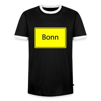 Panneau de place Bonn - T-shirt contrasté Homme - noir/blanc - Devant - AI Model Female 172 light (172cm) & AI Model Male 178 light (178cm)