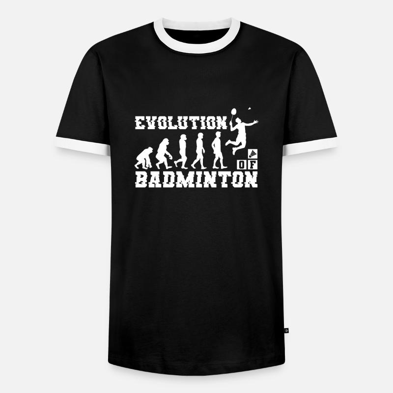 Badminton Evolution Silhouette - Männer Kontrast-T-Shirt - Schwarz/Weiß