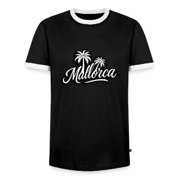 Palmiers de Majorque - T-shirt contrasté Homme - noir/blanc - Devant - AI Model Female 172 light (172cm) & AI Model Male 178 light (178cm)