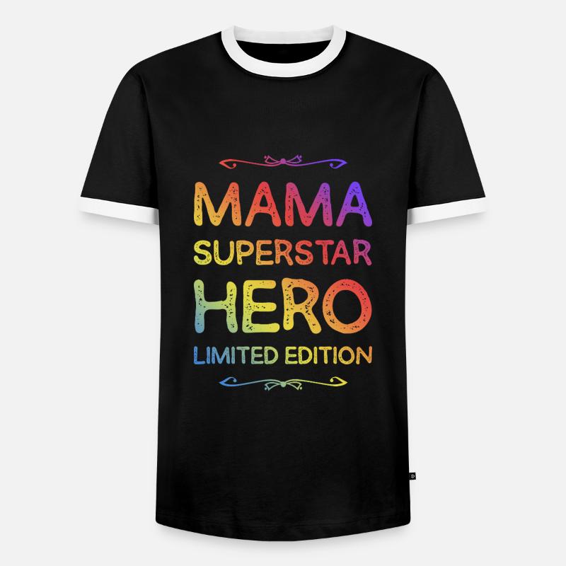 Beste Mama Held Spruch - Männer Kontrast-T-Shirt - Schwarz/Weiß