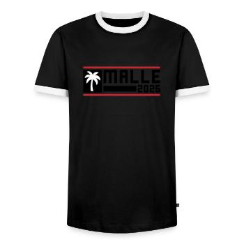 Malle 2025 Palme - Männer Kontrast-T-Shirt - Schwarz/Weiß - Vorne - AI Model Female 172 light (172cm) & AI Model Male 178 light (178cm)