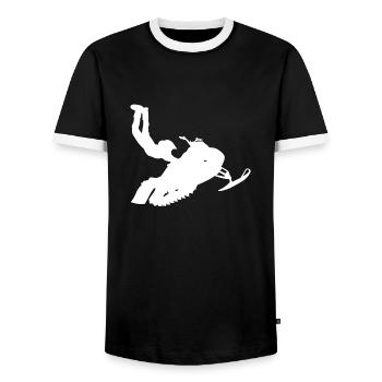 Snowmobile snowmobile snowmobile - Men's Ringer Shirt - black/white - Front - AI Model Female 172 light (172cm) & AI Model Male 178 light (178cm)