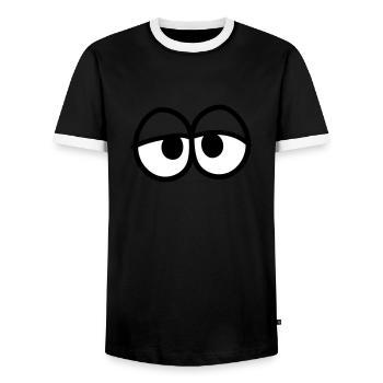 eyes face funny comic cartoon clipart head tr - Men's Ringer Shirt - black/white - Front - AI Model Female 172 light (172cm) & AI Model Male 178 light (178cm)