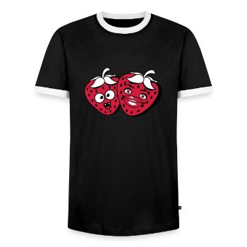 équipe couple paerchen amour amour femme femme ma - T-shirt contrasté Homme - noir/blanc - Devant - AI Model Female 172 light (172cm) & AI Model Male 178 light (178cm)