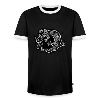 Chimerion blanc - T-shirt contrasté Homme - noir/blanc - Devant - AI Model Female 172 light (172cm) & AI Model Male 178 light (178cm)