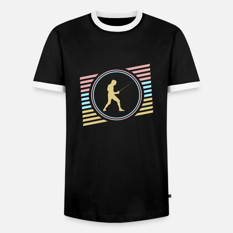 Fechten - Männer Kontrast-T-Shirt - Schwarz/Weiß