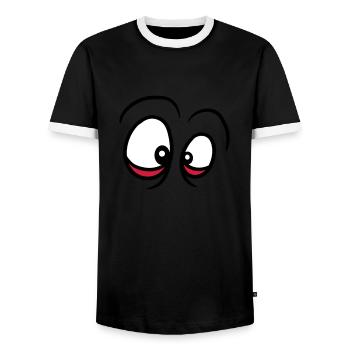 eye dark circles look see distorted face eyes - Men's Ringer Shirt - black/white - Front - AI Model Female 172 light (172cm) & AI Model Male 178 light (178cm)