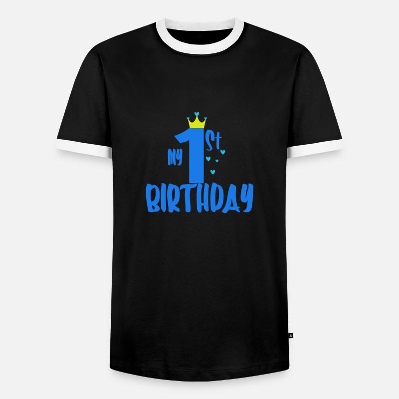 My first Birthday - Männer Kontrast-T-Shirt - Schwarz/Weiß