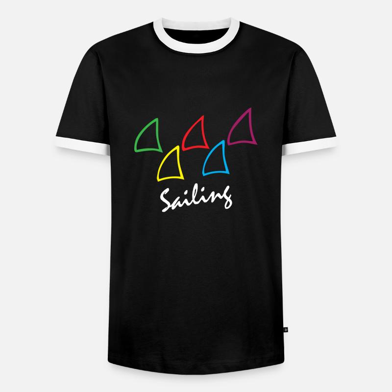 Sailing - Männer Kontrast-T-Shirt - Schwarz/Weiß