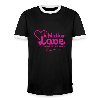 Un amour de mère du meilleur de la famille - T-shirt contrasté Homme - noir/blanc - Devant - AI Model Female 172 light (172cm) & AI Model Male 178 light (178cm)