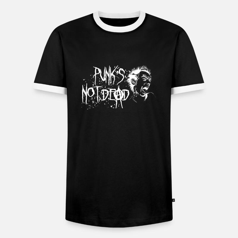 Punks not dead - Men's Ringer Shirt - black/white