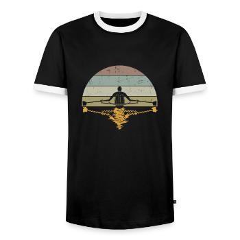Ramer - T-shirt contrasté Homme - noir/blanc - Devant - AI Model Female 172 light (172cm) & AI Model Male 178 light (178cm)