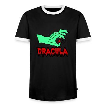 Dracula - Men's Ringer Shirt - black/white - Front - AI Model Female 172 light (172cm) & AI Model Male 178 light (178cm)