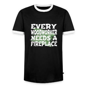 travail forestier forestier marteau-piqueur en bois citation amusante - T-shirt contrasté Homme - noir/blanc - Devant - AI Model Female 172 light (172cm) & AI Model Male 178 light (178cm)