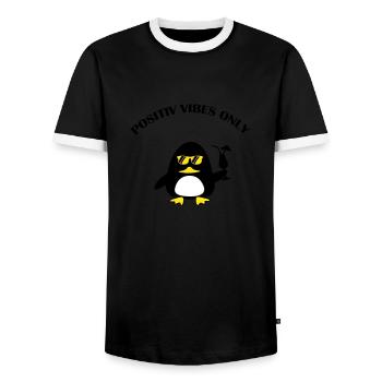 Beach Duck - Männer Kontrast-T-Shirt - Schwarz/Weiß - Vorne - AI Model Female 172 light (172cm) & AI Model Male 178 light (178cm)