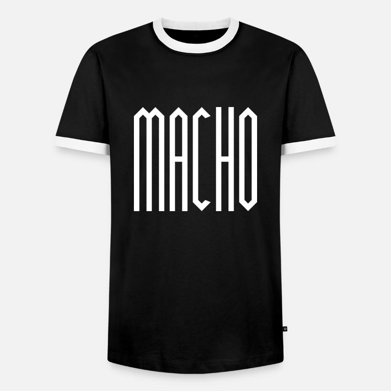 MACHO - Männer Kontrast-T-Shirt - Schwarz/Weiß