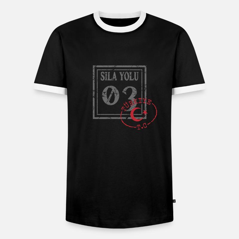 Afyon - Men's Ringer Shirt - black/white