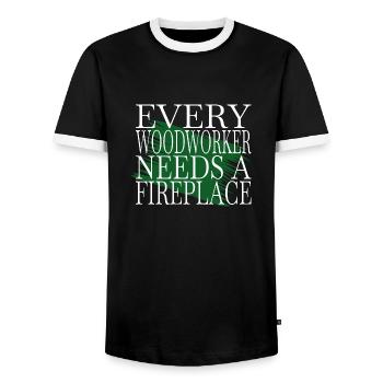 carpenter saw sayings - Men's Ringer Shirt - black/white - Front - AI Model Female 172 light (172cm) & AI Model Male 178 light (178cm)