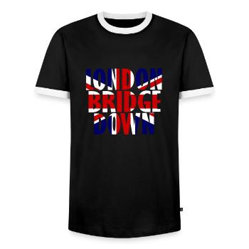 London Bridge Down zum Gedenken an Queen Elizabeth - Männer Kontrast-T-Shirt - Schwarz/Weiß - Vorne - AI Model Female 172 light (172cm) & AI Model Male 178 light (178cm)