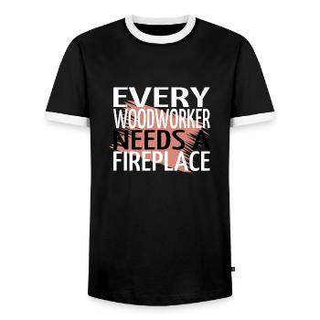 birthday present carpenter tshirts - Men's Ringer Shirt - black/white - Front - AI Model Female 172 light (172cm) & AI Model Male 178 light (178cm)