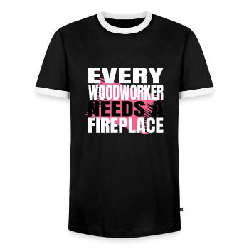 drôle d’artisans conçoivent des citations de charpentier tshirts - T-shirt contrasté Homme - noir/blanc - Devant - AI Model Female 172 light (172cm) & AI Model Male 178 light (178cm)