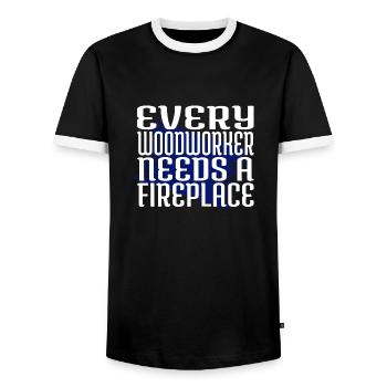 fiers t-shirts de crâne de charpentier - T-shirt contrasté Homme - noir/blanc - Devant - AI Model Female 172 light (172cm) & AI Model Male 178 light (178cm)