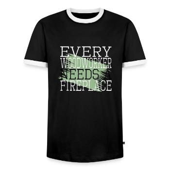 funny quote birthday present job lumberman - Men's Ringer Shirt - black/white - Front - AI Model Female 172 light (172cm) & AI Model Male 178 light (178cm)