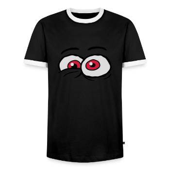 Comic Eyes Crazy Design - Men's Ringer Shirt - black/white - Front - AI Model Female 172 light (172cm) & AI Model Male 178 light (178cm)