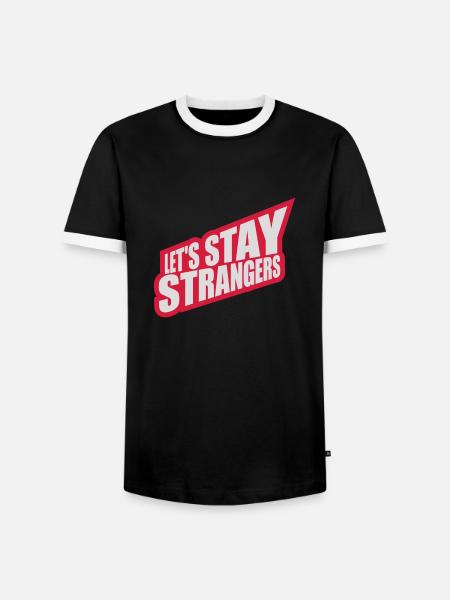 Citation Restons Strangers - T-shirt contrasté Homme - noir/blanc
