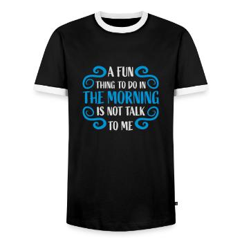 not talk to me - Men's Ringer Shirt - black/white - Front - AI Model Female 172 light (172cm) & AI Model Male 178 light (178cm)