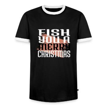 present idea baby rod dinosaurs beard - Men's Ringer Shirt - black/white - Front - AI Model Female 172 light (172cm) & AI Model Male 178 light (178cm)
