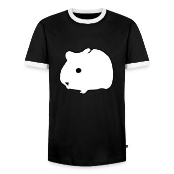 Hamster Cute Animal Rodent Animals Pet Vector 1 - Men's Ringer Shirt - black/white - Front - AI Model Female 172 light (172cm) & AI Model Male 178 light (178cm)