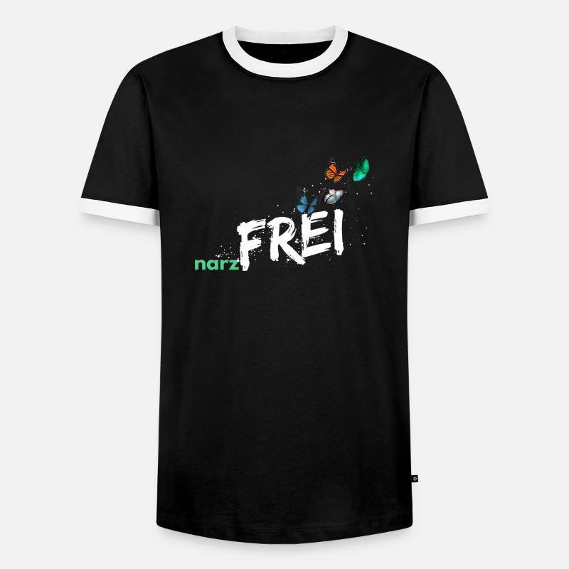 narzfrei weiß - Männer Kontrast-T-Shirt - Schwarz/Weiß