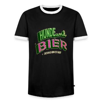hopfen lieben hundeliebhaber saufen statement - Männer Kontrast-T-Shirt - Schwarz/Weiß - Vorne - AI Model Female 172 light (172cm) & AI Model Male 178 light (178cm)