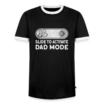 Schieberegler, um den Dad-Modus zu aktivieren - New Dad Soon To Be Da - Männer Kontrast-T-Shirt - Schwarz/Weiß - Vorne - AI Model Female 172 light (172cm) & AI Model Male 178 light (178cm)