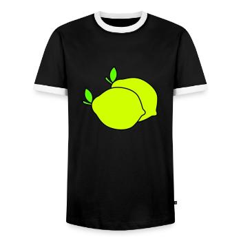 lemons - Men's Ringer Shirt - black/white - Front - AI Model Female 172 light (172cm) & AI Model Male 178 light (178cm)