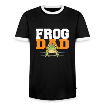 Amphibian Herpetologist Men Father Frog Dad - Men's Ringer Shirt - black/white - Front - AI Model Female 172 light (172cm) & AI Model Male 178 light (178cm)