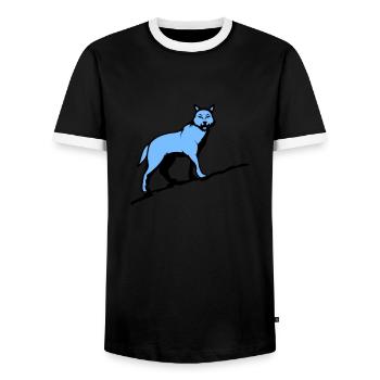 wolf wolf - Männer Kontrast-T-Shirt - Schwarz/Weiß - Vorne - AI Model Female 172 light (172cm) & AI Model Male 178 light (178cm)