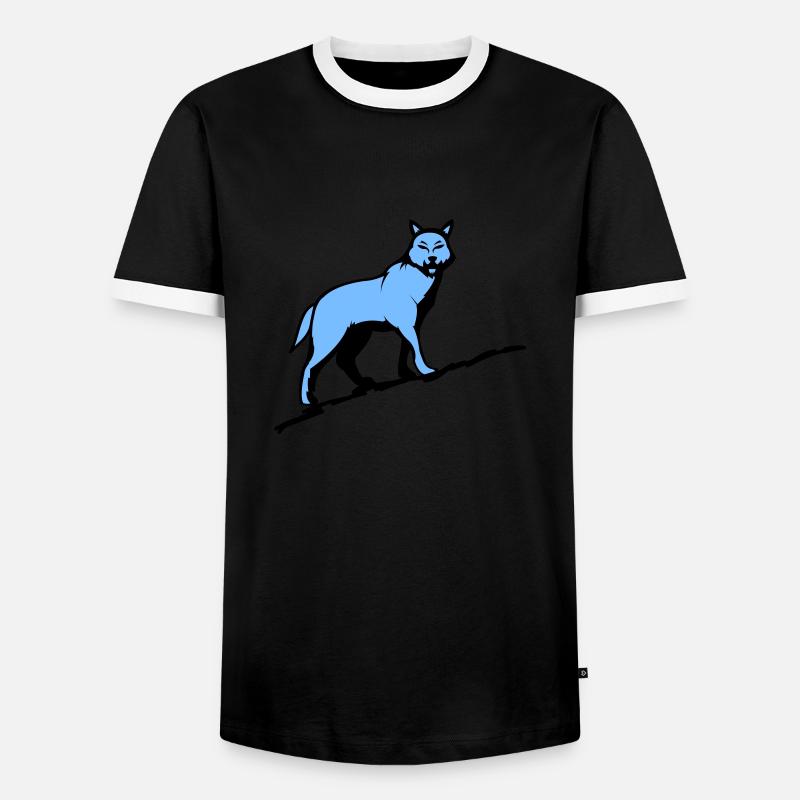 wolf wolf - Männer Kontrast-T-Shirt - Schwarz/Weiß