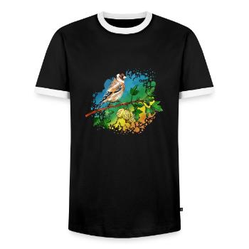 Oiseau coloré - T-shirt contrasté Homme - noir/blanc - Devant - AI Model Female 172 light (172cm) & AI Model Male 178 light (178cm)