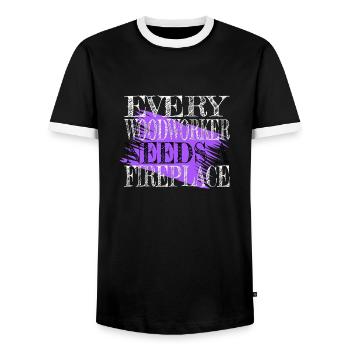 Funshirt Union Charpentier T-shirts Arboristes Présent - T-shirt contrasté Homme - noir/blanc - Devant - AI Model Female 172 light (172cm) & AI Model Male 178 light (178cm)