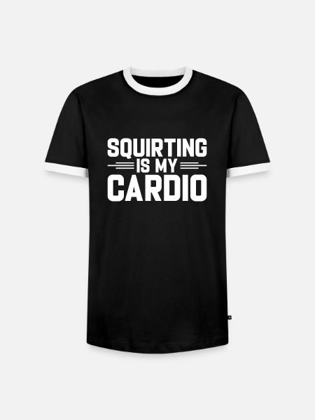 Jag Hjärta Squirters Vuxen Skämt Jag Älskar Squirting - Kontrast-T-shirt herr - svart/vit