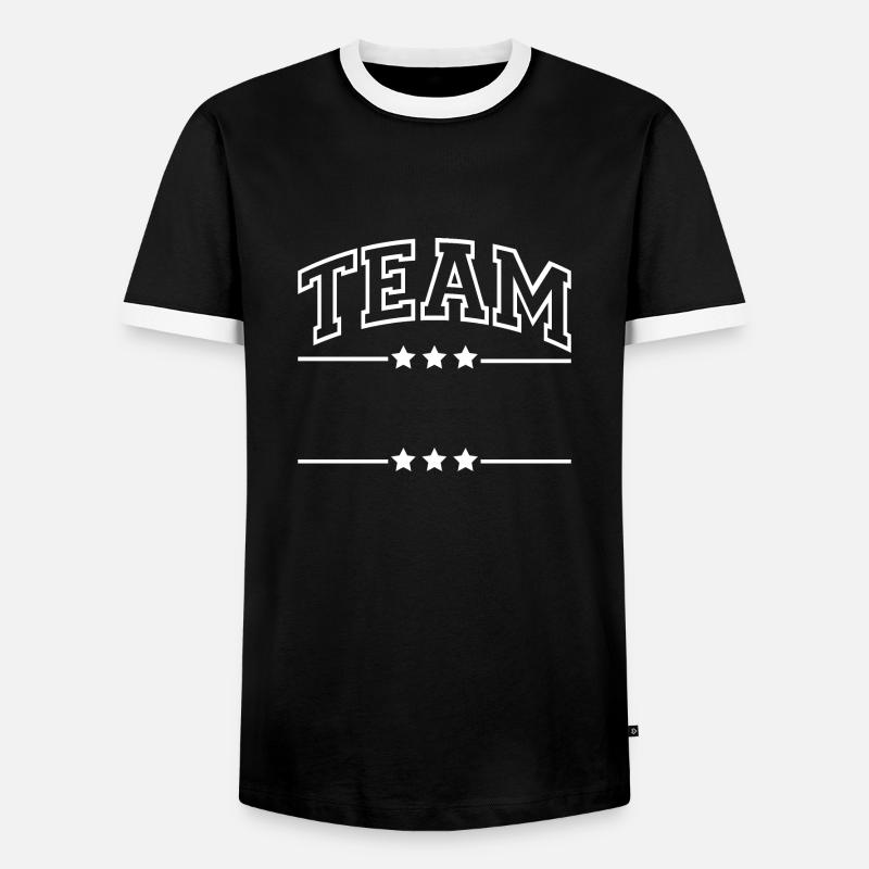 Team - your name - customizable - Men's Ringer Shirt - black/white